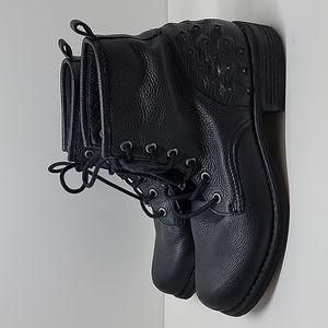 Sam Edelman Black Leather Lace Up Ankle Boots 8.5